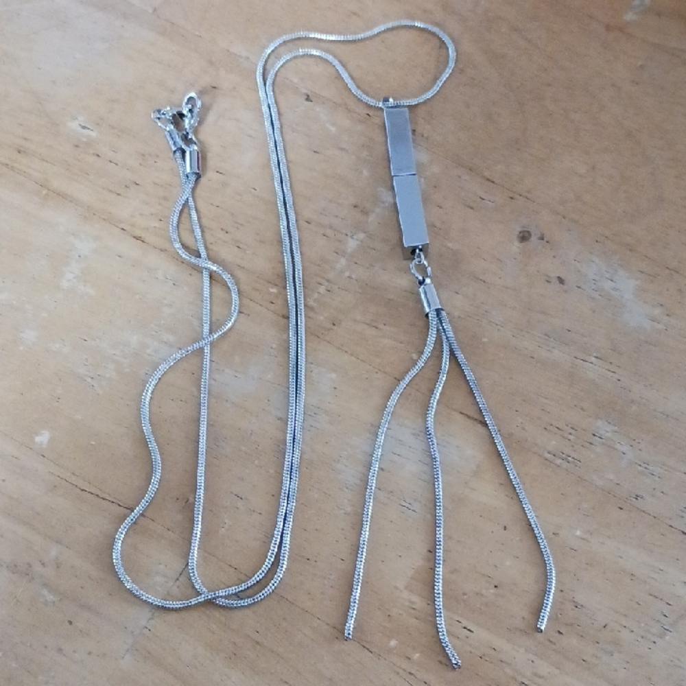 Silver Necklace with Adjustable Chain